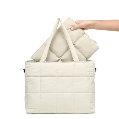 Water-Resistant Quilted Laptop Sleeve with Plush Padding and Shockproof Protection for 14-16 Inch Devices