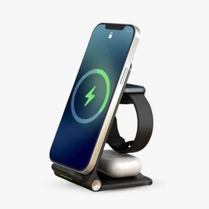 Wireless Charging Stand Foldable Desk Charger Space Saving