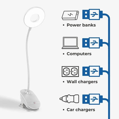 Wireless Desk Clip Lamp With Ring Light Soft Eye Care