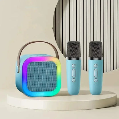 Portable Bluetooth Karaoke Machine with Wireless Microphones - Fun Family Singing Gift