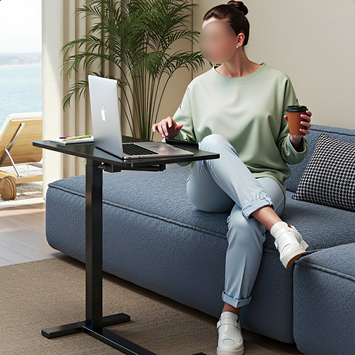 Adjustable Overbed Table on Wheels – Tilting