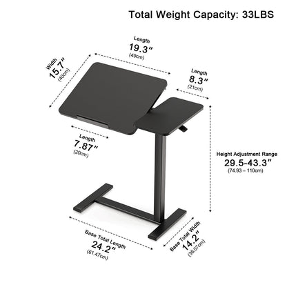 Adjustable Overbed Table on Wheels – Tilting