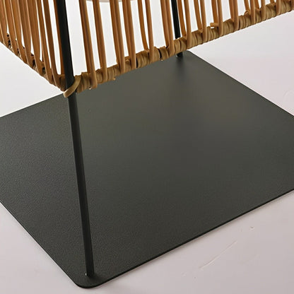 Artisanal Modern Waterproof Rattan LED Outdoor Floor Lamp Lantern