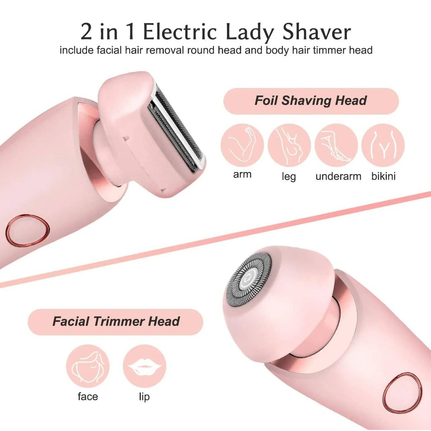Electric Shaver 3D Floating Blade Dual-Head Waterproof Wet Dry Use Gentle Painless Hair Removal Fall 2025 Self-Care Gift