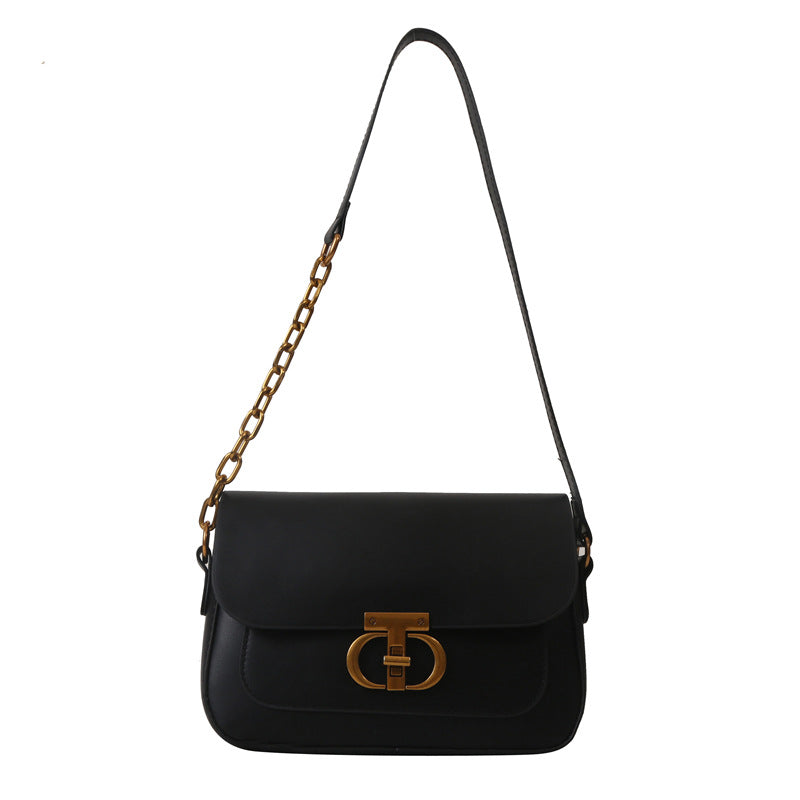 Lightweight women's shoulder bag – horizontal square design, PU leather, casual daily use