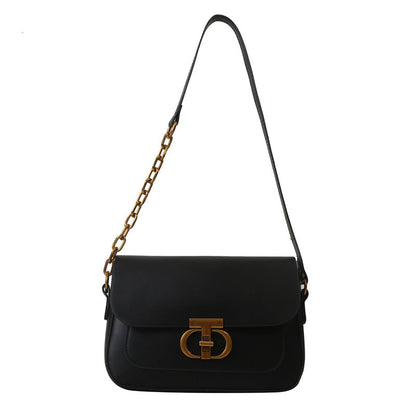 Lightweight women's shoulder bag – horizontal square design, PU leather, casual daily use