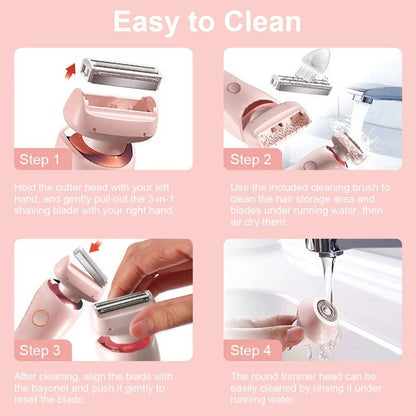 Electric Shaver 3D Floating Blade Dual-Head Waterproof Wet Dry Use Gentle Painless Hair Removal Fall 2025 Self-Care Gift