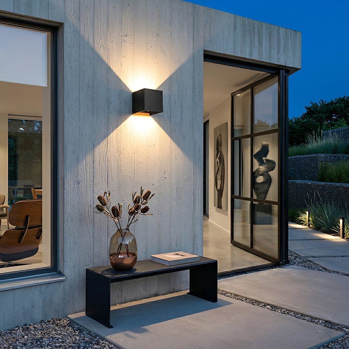 Black Adjustable Up And Down LED Lighting Exterior Porch Lights - Flare Shack