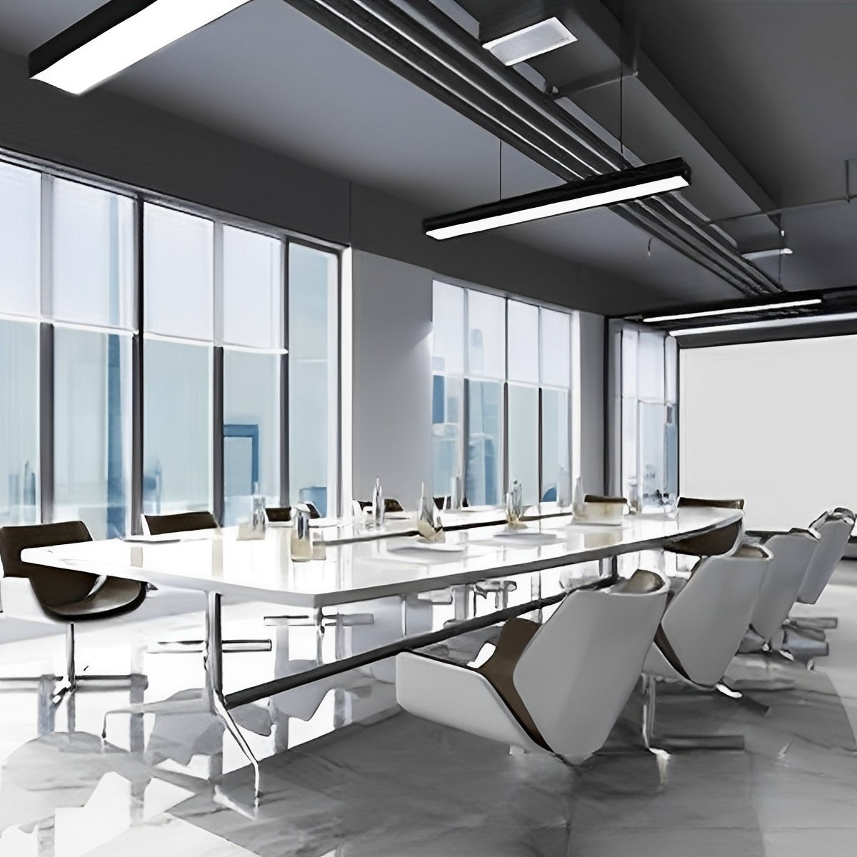 Black LED Recessed Hanging Linear Light - Flare Shack