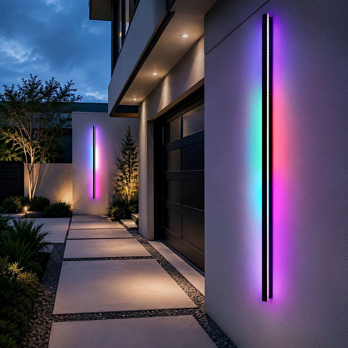 Black Long Strip LED RGB IP65 Waterproof Outdoor Wall Mount Lighting - Flare Shack