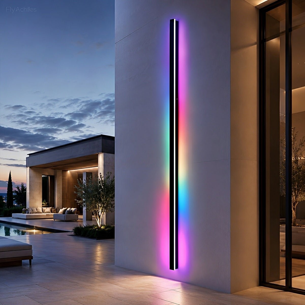 Black Long Strip LED RGB IP65 Waterproof Outdoor Wall Mount Lighting - Flare Shack