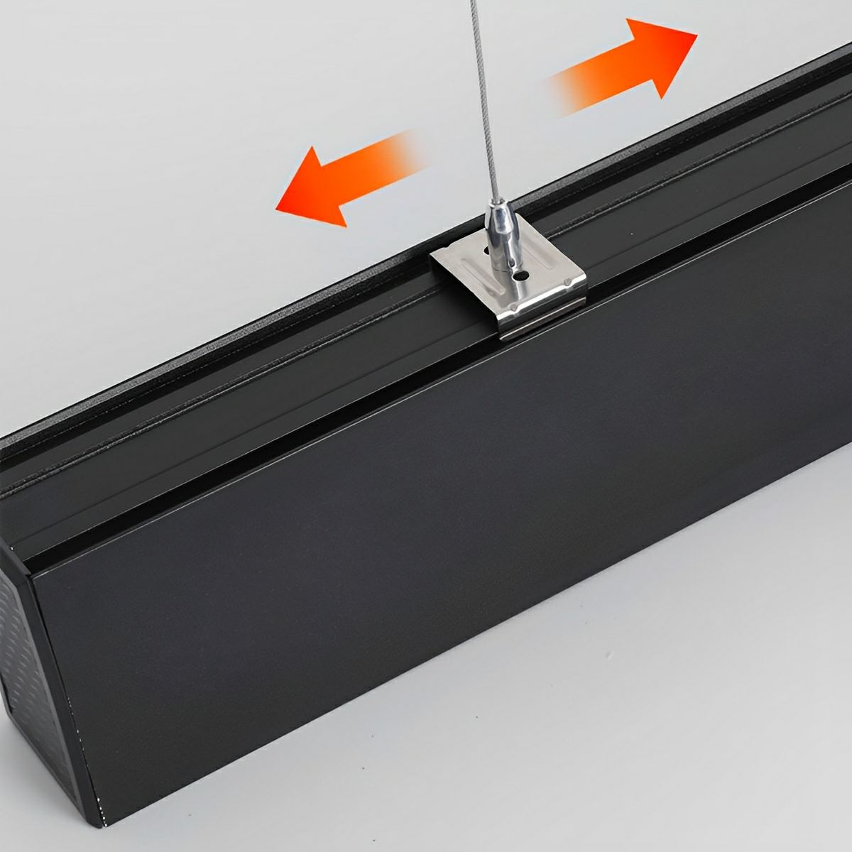 Black Modern Minimalist Linear LED Long Strip Office Ceiling Suspended Pendant Lights