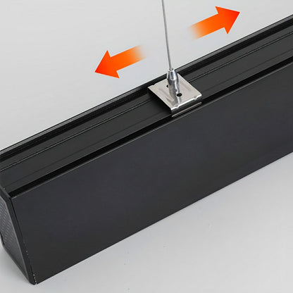 Black Modern Minimalist Linear LED Long Strip Office Ceiling Suspended Pendant Lights