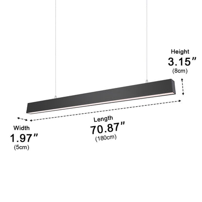 Black Modern Minimalist Linear LED Long Strip Office Ceiling Suspended Pendant Lights