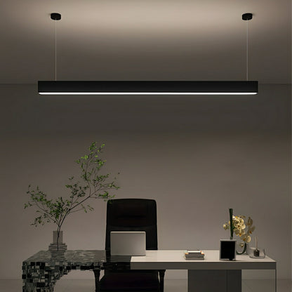 Black Modern Minimalist Linear LED Long Strip Office Ceiling Pendant Lights - Flare Shack
