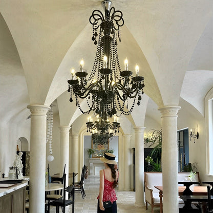 Black Palace Candle Branch Crystal Chandeliers Light