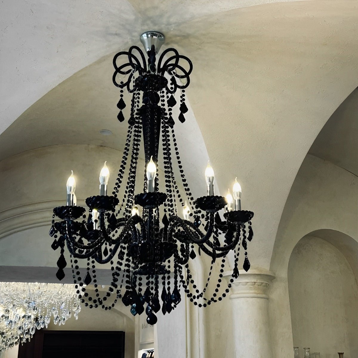 Black Palace Candle Branch Crystal Chandeliers Light - Flare Shack