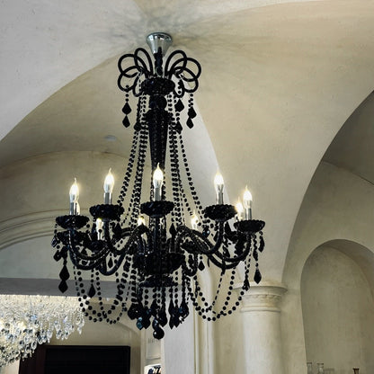 Black Palace Candle Branch Crystal Chandeliers Light - Flare Shack