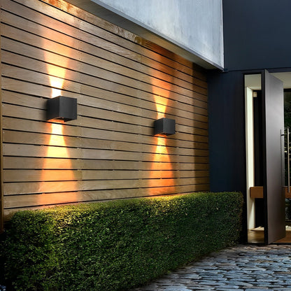 Black Waterproof Square Up Down LED Lighting Exterior Porch Lights