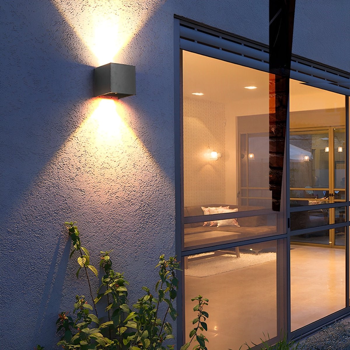 Black Square Up Down LED Lighting Exterior Porch Lights - Flare Shack