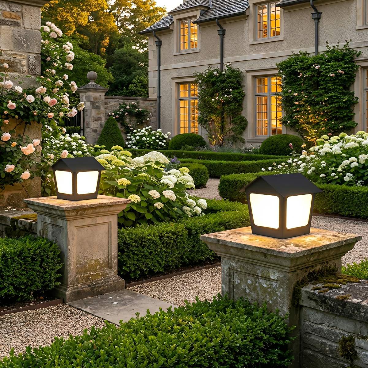 Black Waterproof House Outdoor Post Lights - Flare Shack