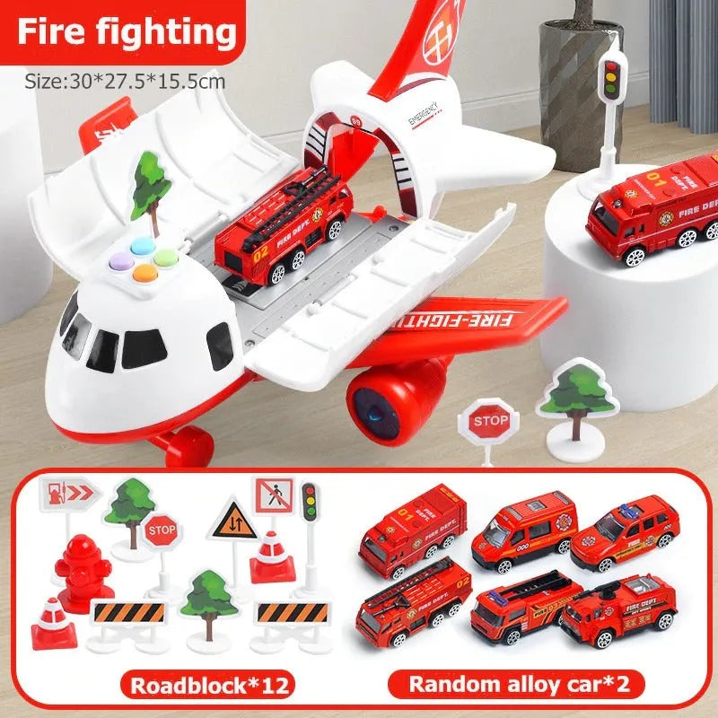 Airplane Toy Set XL Emergency Rescue Playset For Kids Back To School 2025 Gift Idea