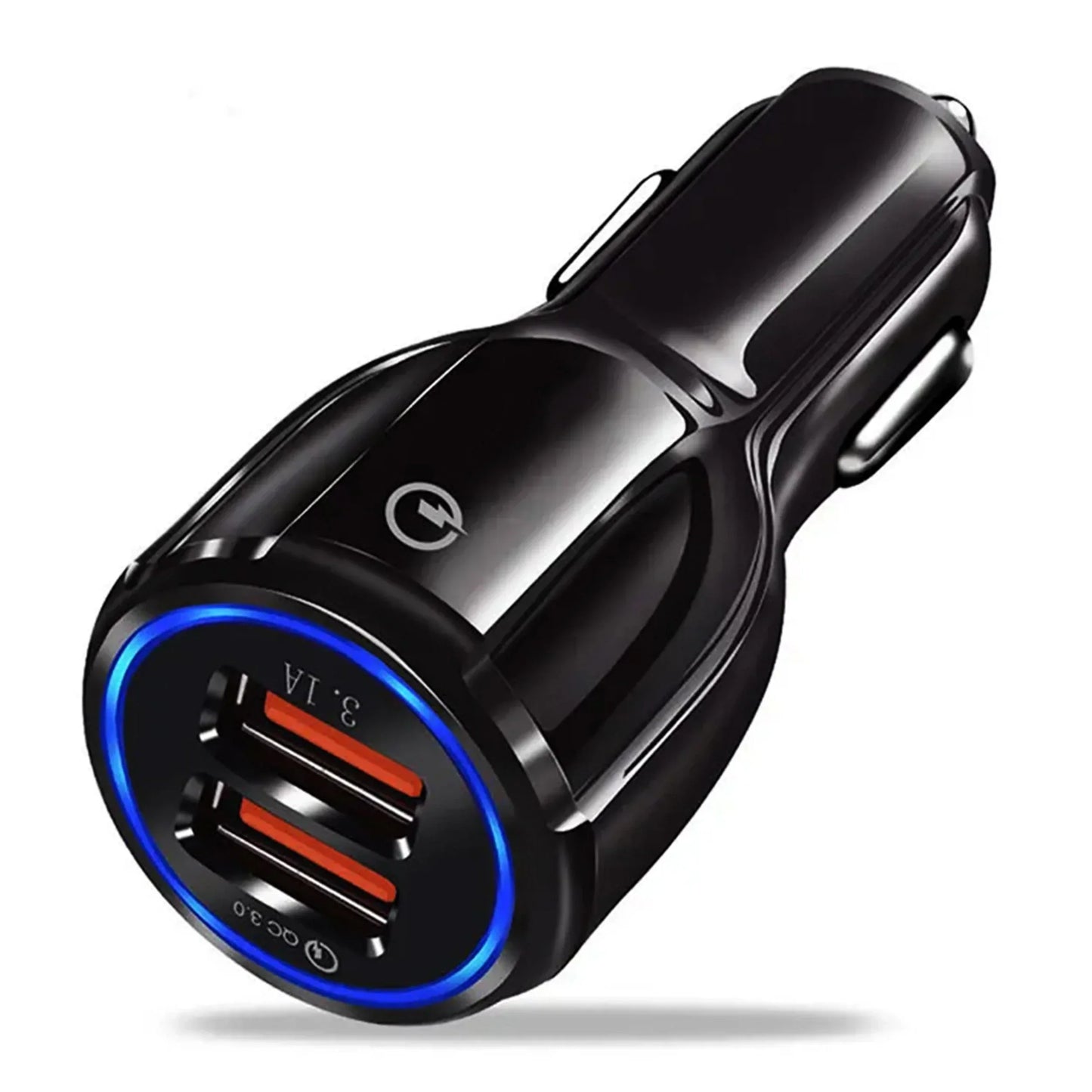 Usb Car Charger Dual Port Fast Charging Compact Adapter