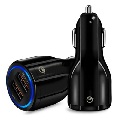 Usb Car Charger Dual Port Fast Charging Compact Adapter