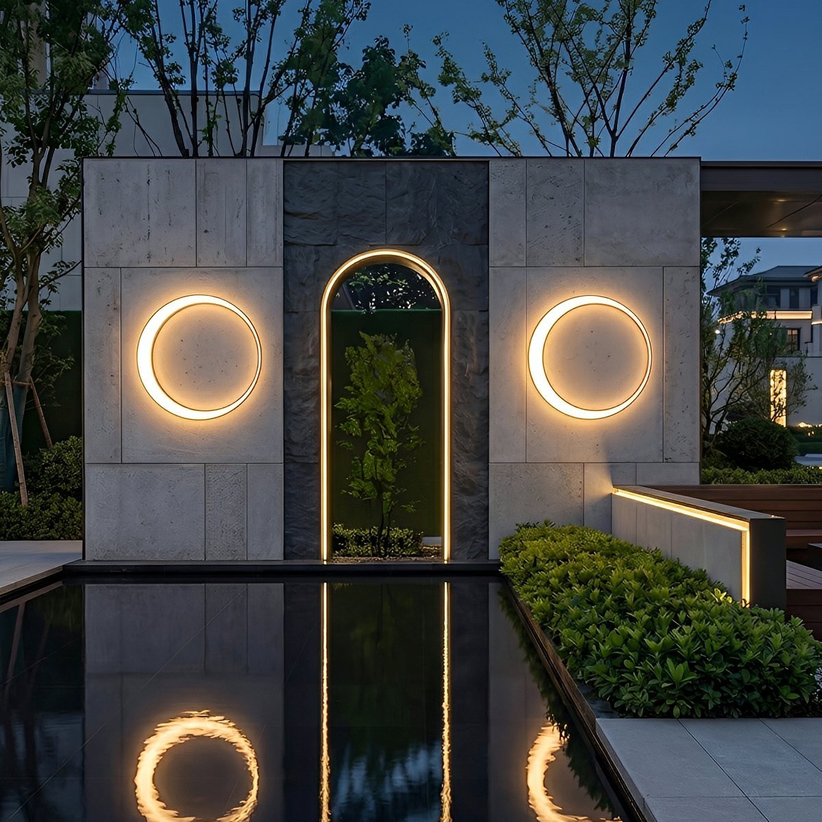 Circular Moon Led Waterproof Wall Light