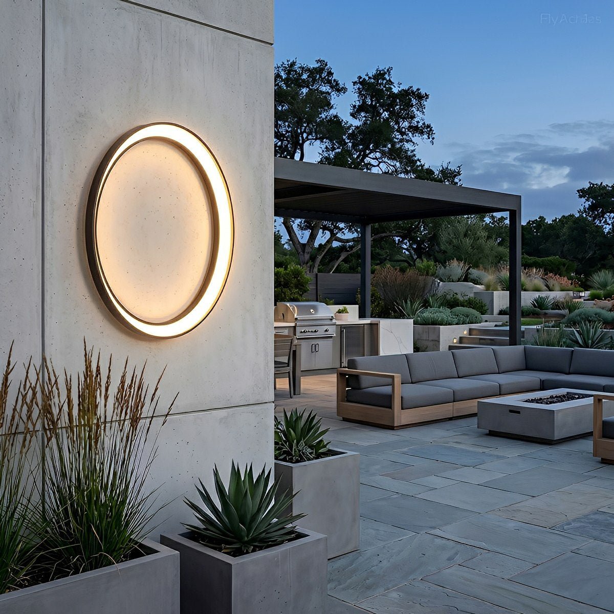 Circular Moon Led Waterproof Wall Light - Flare Shack