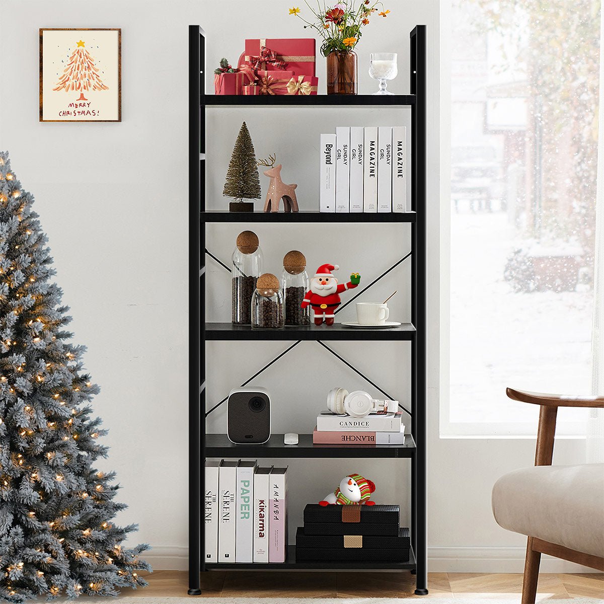 Classic 5 Tiers Bookshelf Storage Rack Shelves Storage Organizer - Flare Shack
