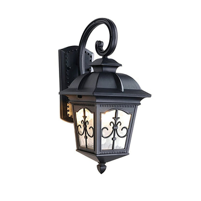 Classic European Outdoor Waterproof Tower Glass Wall Light LED Exterior Sconce