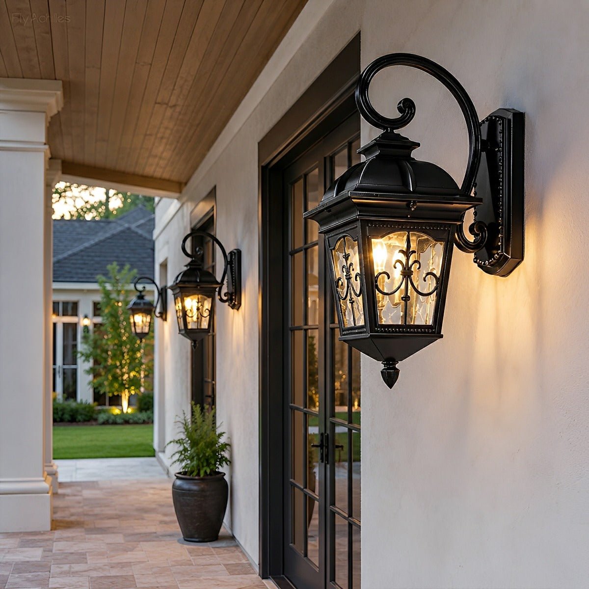 Classic European Outdoor Waterproof Tower Glass Wall Light LED Exterior Sconce - Flare Shack