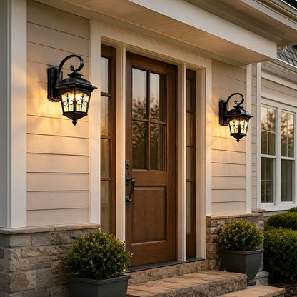 Classic European Outdoor Waterproof Tower Glass Wall Light LED Exterior Sconce - Flare Shack