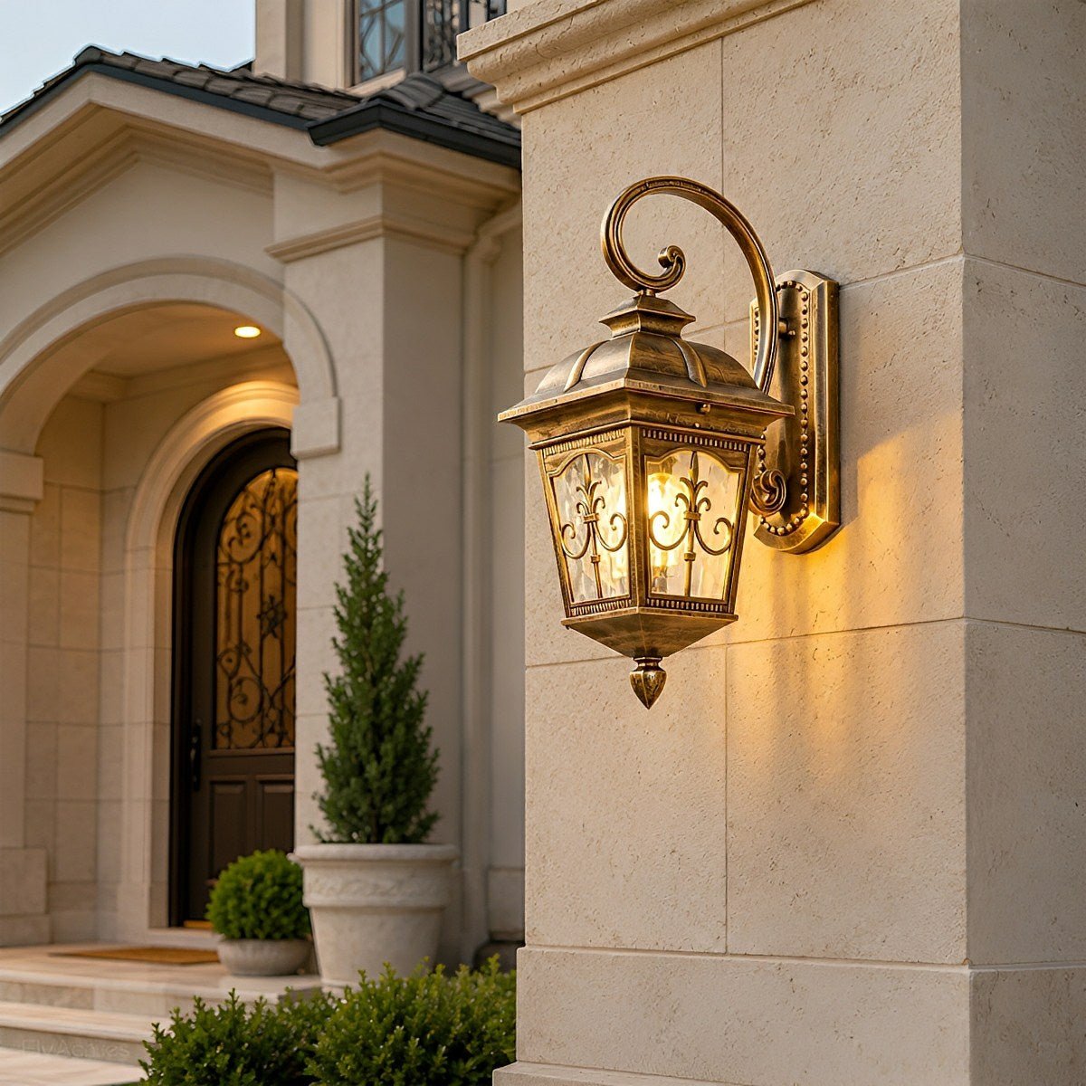 Classic European Outdoor Waterproof Tower Glass Wall Light LED Exterior Sconce - Flare Shack