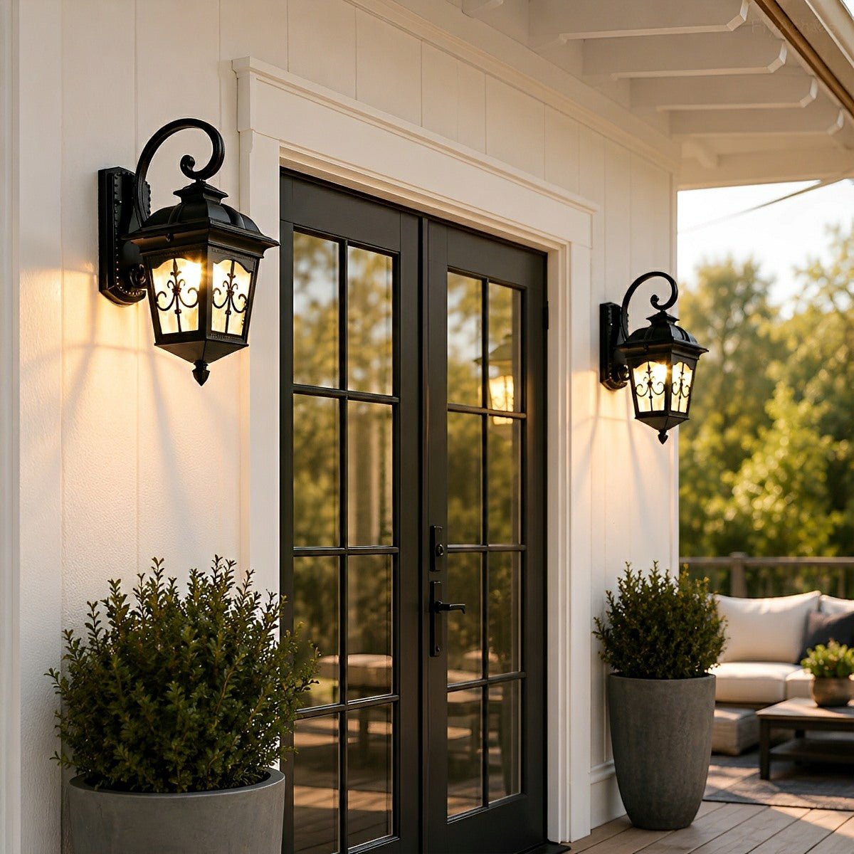 Classic European Outdoor Waterproof Tower Glass Wall Light LED Exterior Sconce - Flare Shack