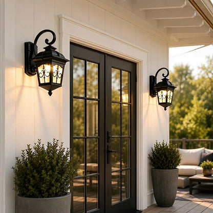 Classic European Outdoor Waterproof Tower Glass Wall Light LED Exterior Sconce - Flare Shack