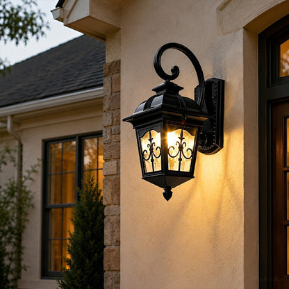 Classic European Outdoor Waterproof Tower Glass Wall Light LED Exterior Sconce - Flare Shack