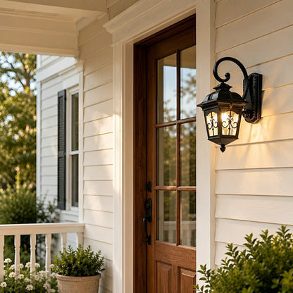 Classic European Outdoor Waterproof Tower Glass Wall Light LED Exterior Sconce - Flare Shack