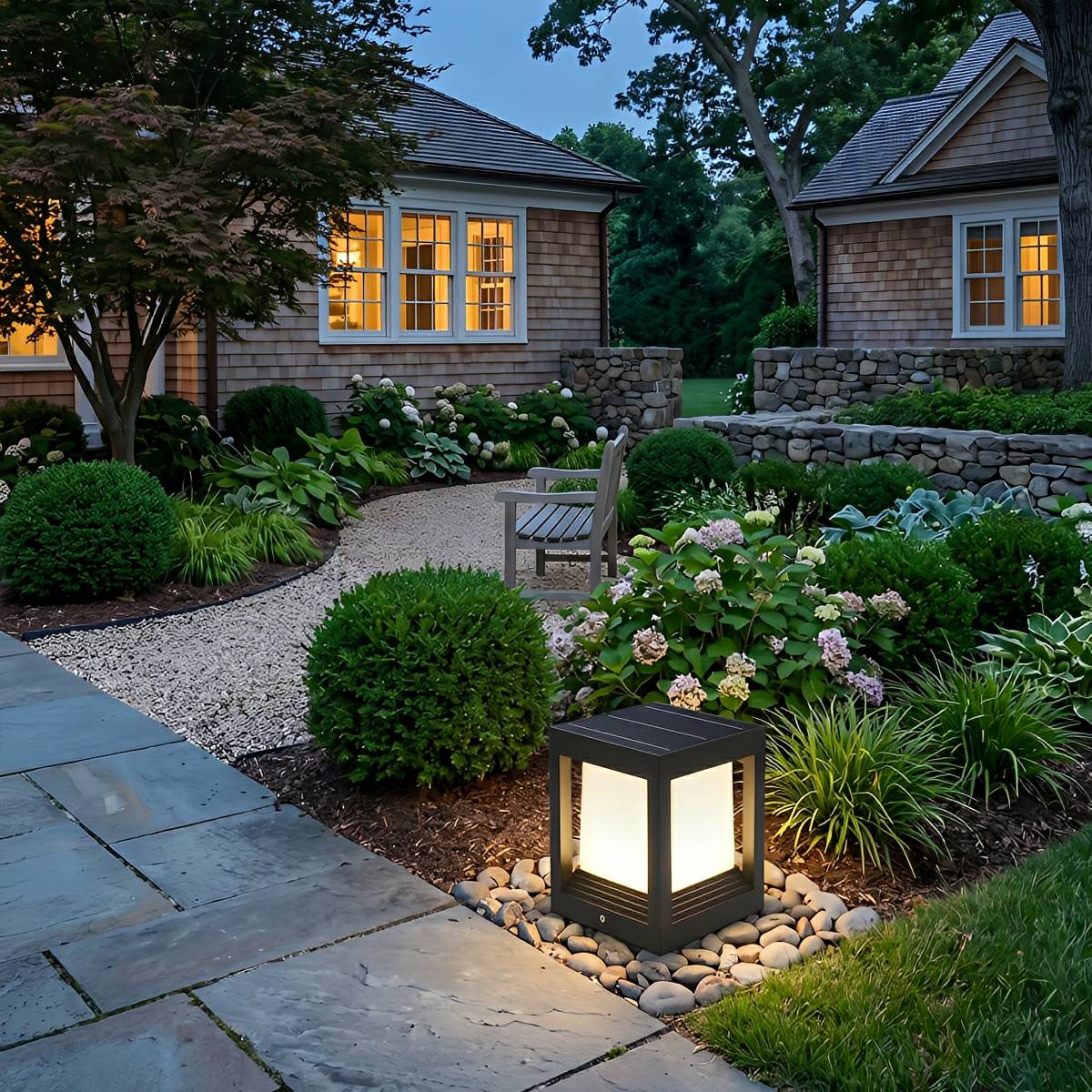 Classic Minimalist Cube Waterproof Fence Outdoor Post Light - Flare Shack
