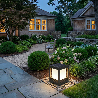Classic Minimalist Cube Waterproof Fence Outdoor Post Light - Flare Shack