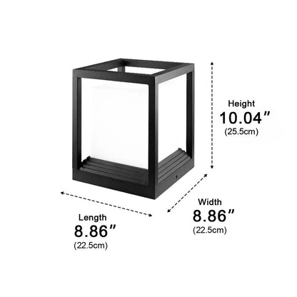Classic Minimalist Cube Waterproof Fence Outdoor Post Light