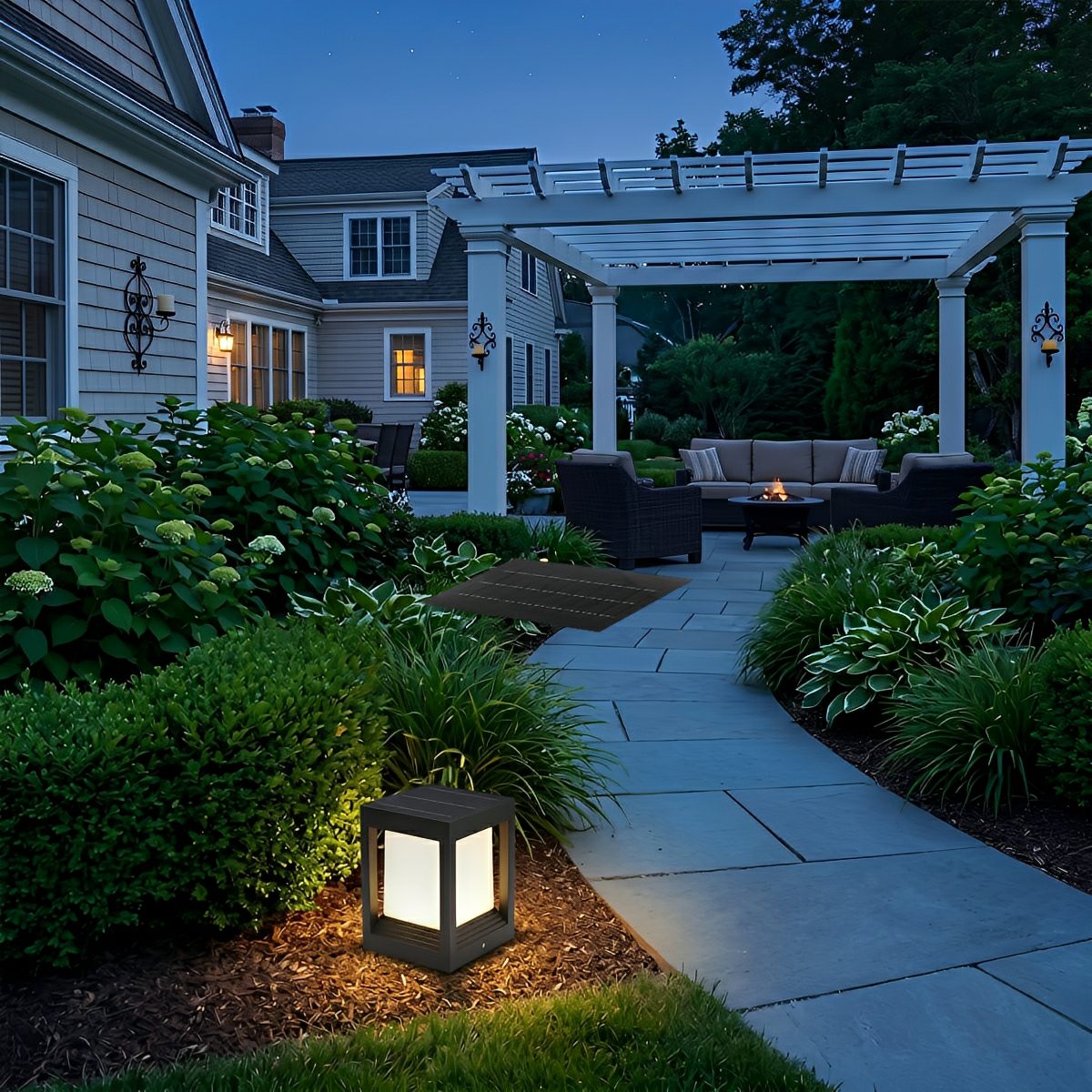 Classic Minimalist Cube Waterproof Fence Outdoor Post Light