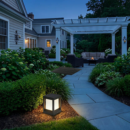 Classic Minimalist Cube Waterproof Fence Outdoor Post Light