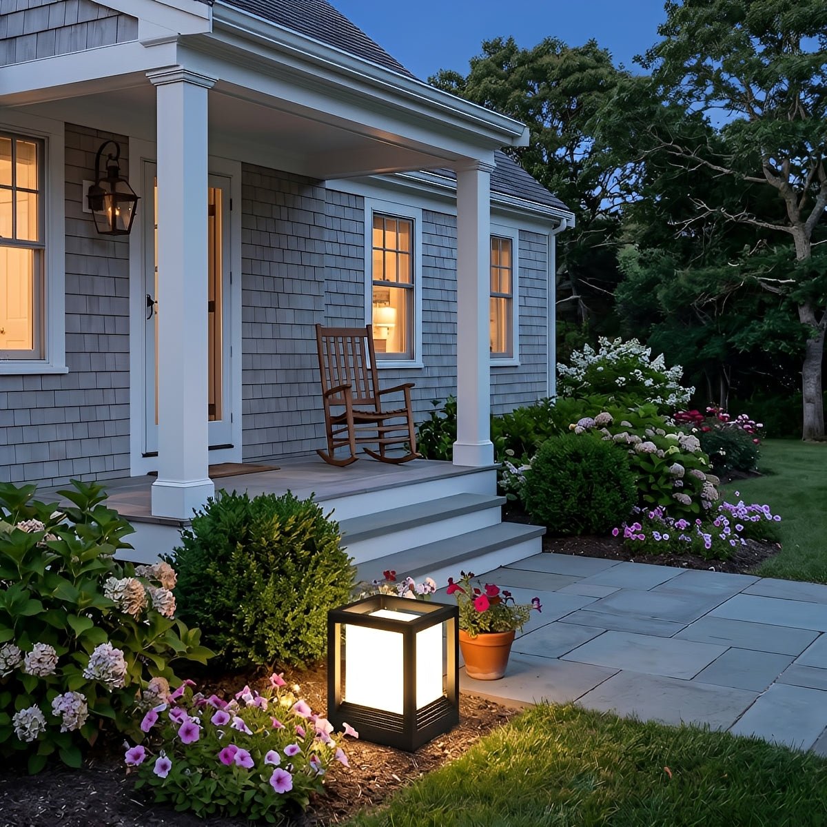 Classic Minimalist Cube Waterproof Fence Outdoor Post Light - Flare Shack