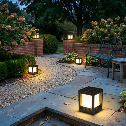 Classic Minimalist Cube Waterproof Fence Outdoor Post Light