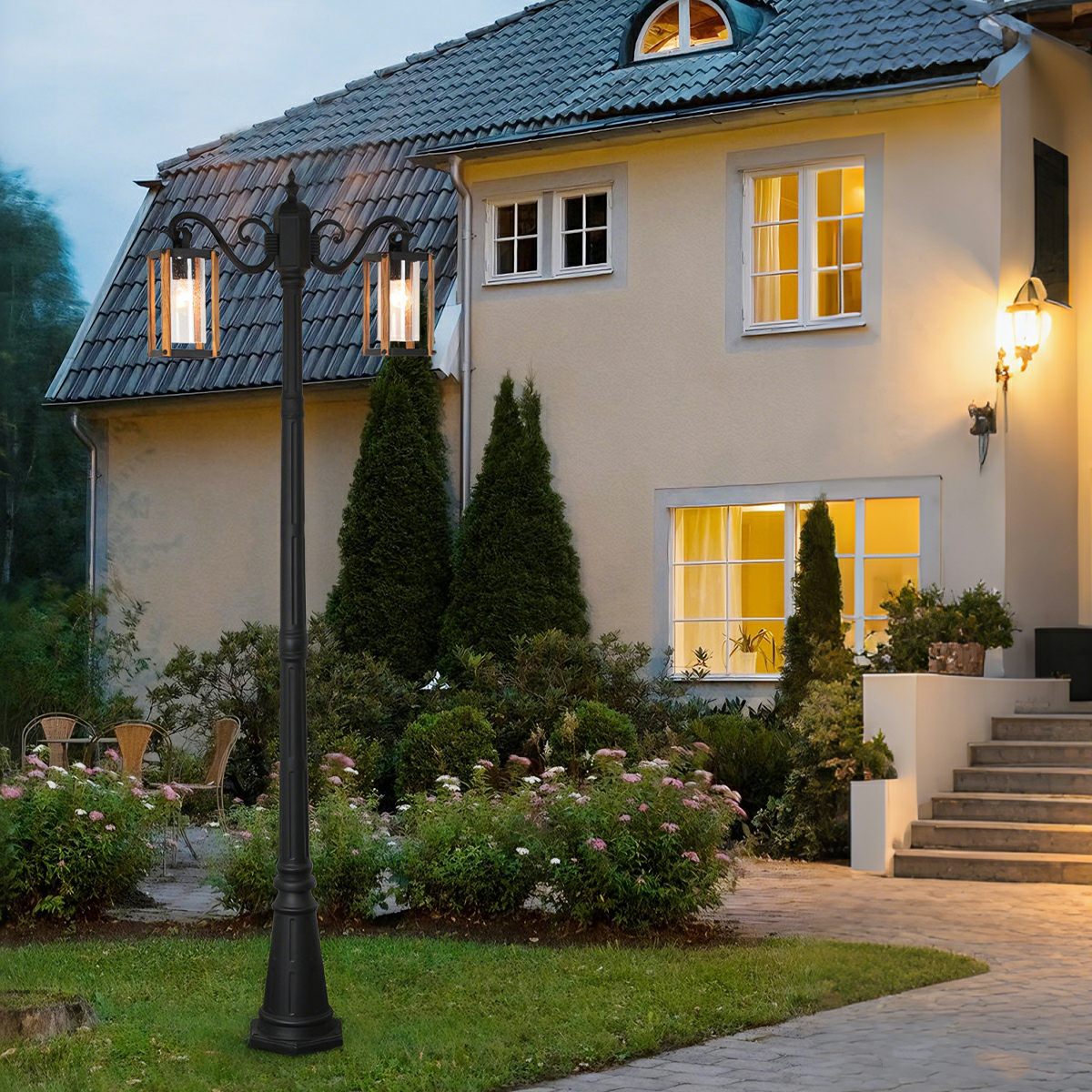 Classic Round Coach Lamps LED Outdoor Pathway Post Lights - Flare Shack