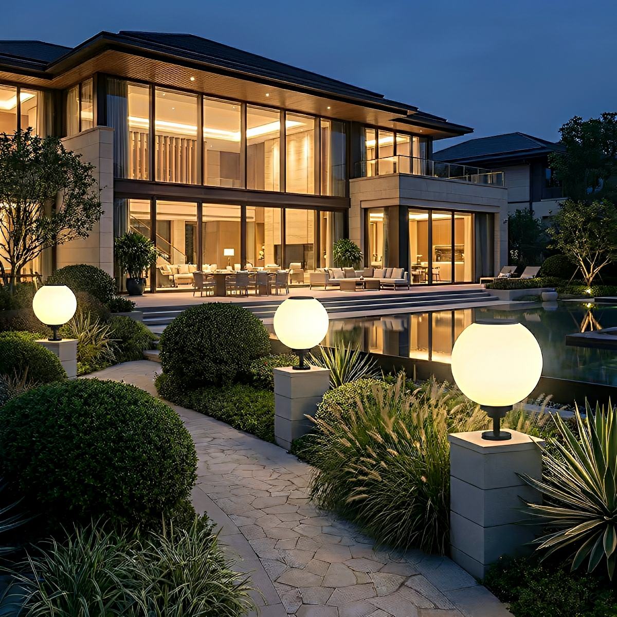 Classic Solar Fence Waterproof Globe LED Fence Post Caps Lights - Flare Shack