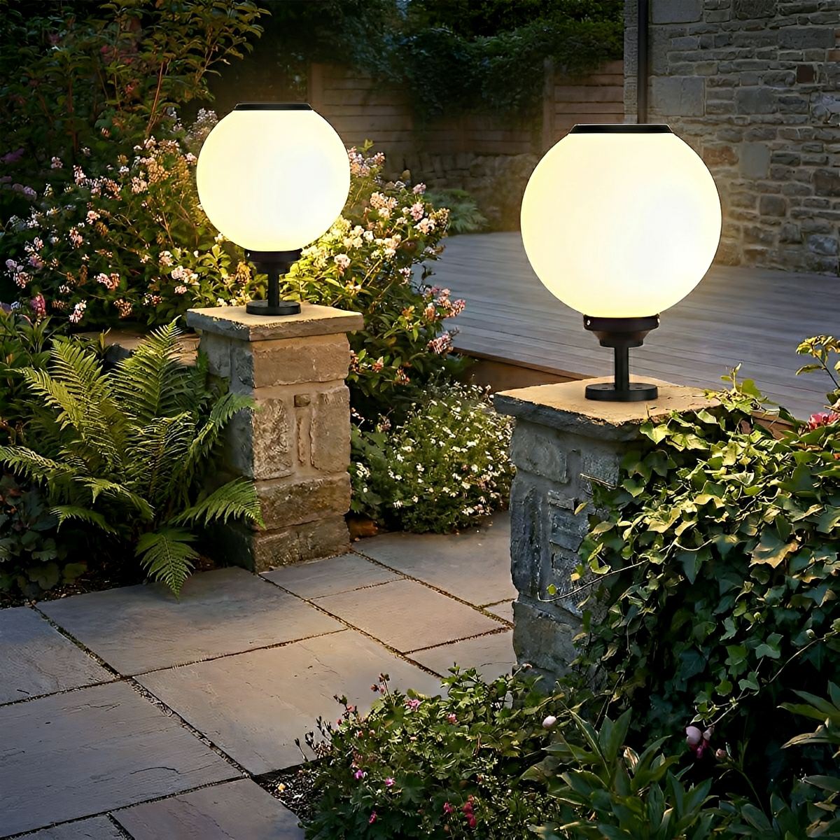 Classic Solar Fence Waterproof Globe LED Fence Post Caps Lights - Flare Shack