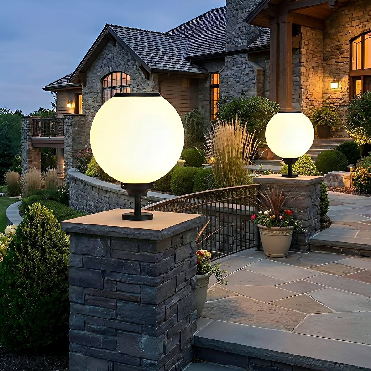 Classic Solar Fence Waterproof Globe LED Fence Post Caps Lights - Flare Shack
